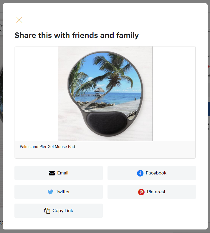 Sharing your Zazzle products