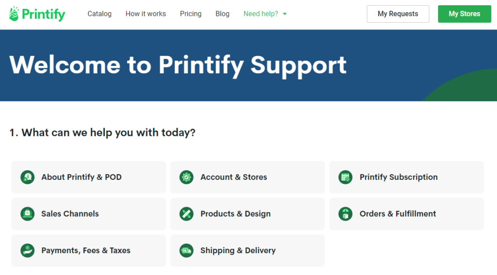 Printify's support